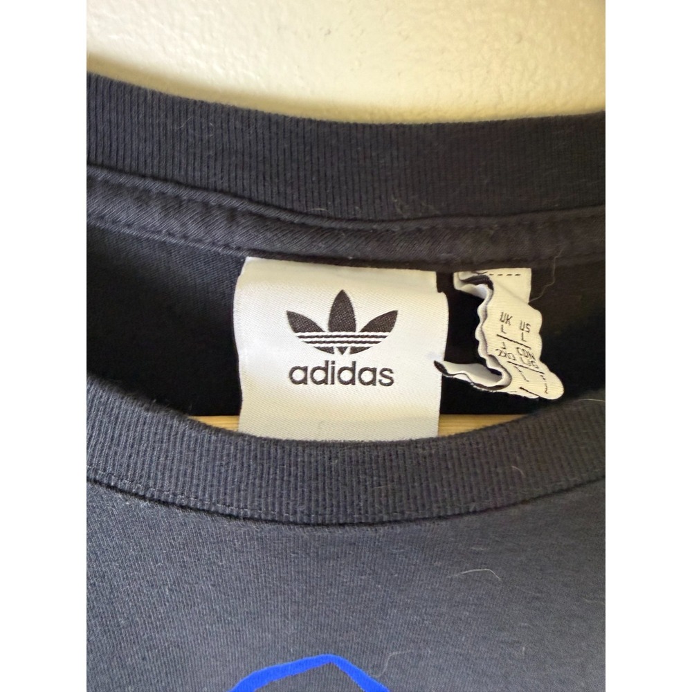 Adidas Originals Black Skeleton Trefoil T Shirt Graphic Mens L Black - Picture 3 of 7